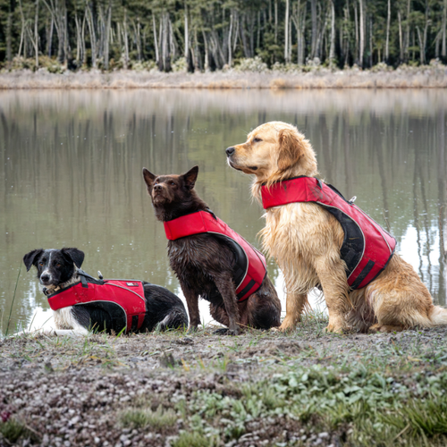 gilet de sauvetage pour chien, gilet de nage pour chien ,gilet flottant pour chien, gilet de sauvetage canininja, gilet de flottaison