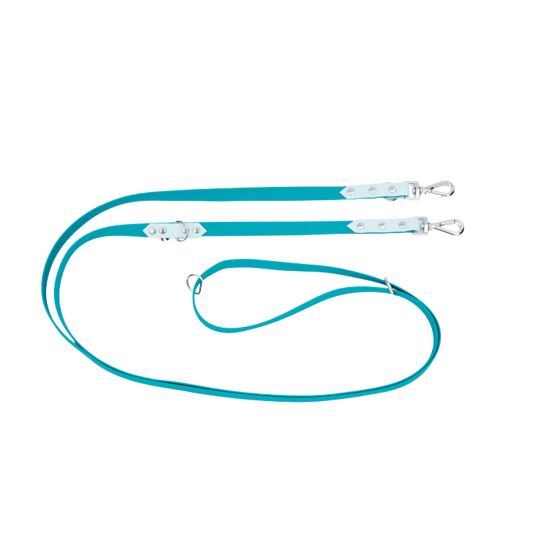 Laisse multiposition Hexa Turquoise / Vert menthe