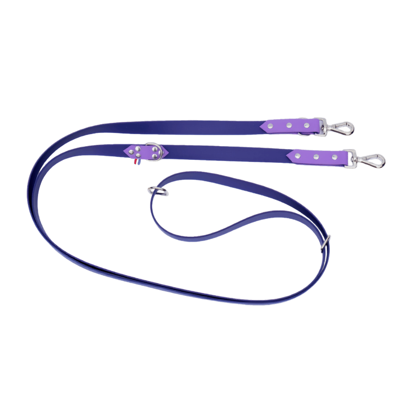 Laisse multiposition - lavande/violet 8kg-80kg Biothane