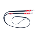 Laisse multiposition - Noir/Rouge 8kg-80kg Biothane