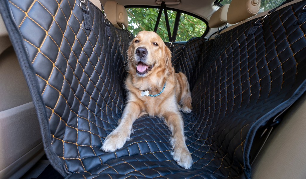 Housse de protection pour voiture  pour les chiens chien joyeux golden retriever