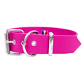 Collier biothane rose fluo pour chien