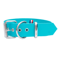 Collier biothane pour chien turquoise