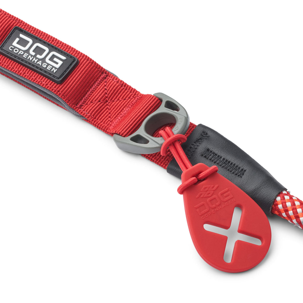 Porte sac à crottes rouge, Laisse Corde Rouge