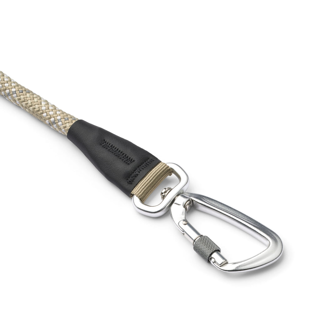 laisse en corde beige, mousqueton pour laisse