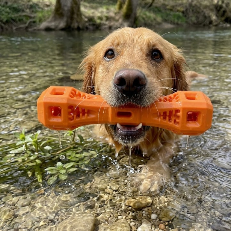 jouet orange pour chien, golden 
